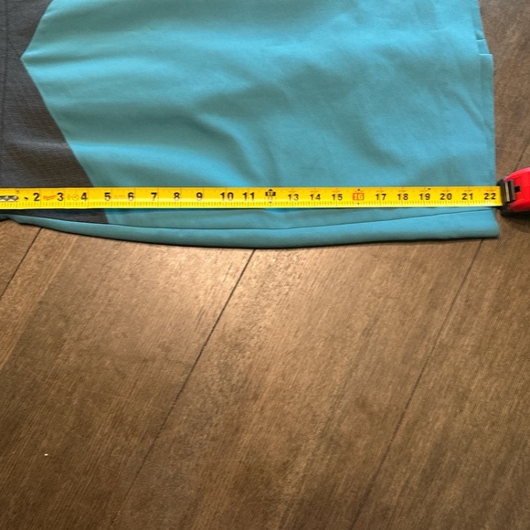 Michael Antonio Blue and Black Sheath Midi Dress V-Neck Sleeveless - Picture 5 of 6